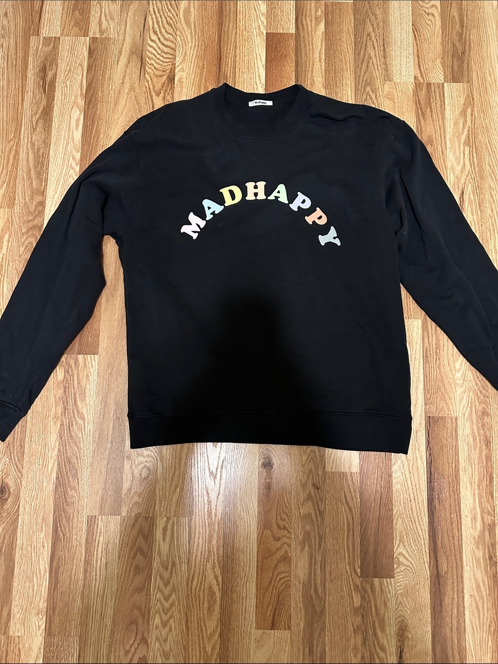 Madhappy Black Crewneck Sweatshirt with Multicolor Logo XL
